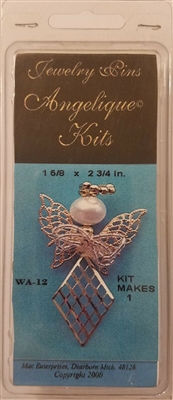 Angelique Kits Gold Diamond Angel Beaded Jewelry Pin