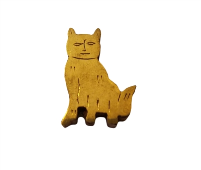 28mm Gold Painted Wood Carved Cat Shaped Beads, 4 ct. Bag