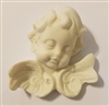 2-1/4" Alabaster Resin Cherub Angel Plaque