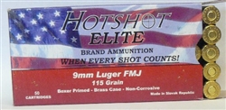 26720  Hotshot Elite 9mm Luger FMJ Brass 115 Grain 50 Round Box