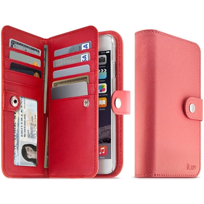 iLuv AI6JSTRPN Jstyle Runway Leather Wallet Case For iPhone 6
