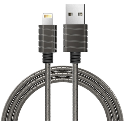 iWALKUSA 2.4A Stainless Steel Spring Wire Lightning Cable