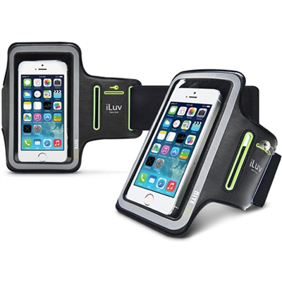 iLuv ICA7A323BLK Sports Armband for iPhone 5/5S/SE and Galaxy S5/S6