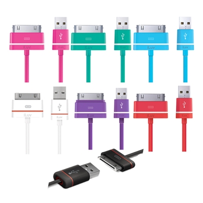 iLuv ICB21 Premium Charge/Sync Cable For iPhone, iPod, iPad