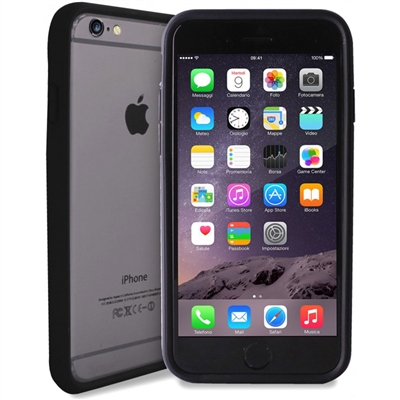 Puro Soft Touch Bumper Cover Black W/ Screen Protector for iPhone 6