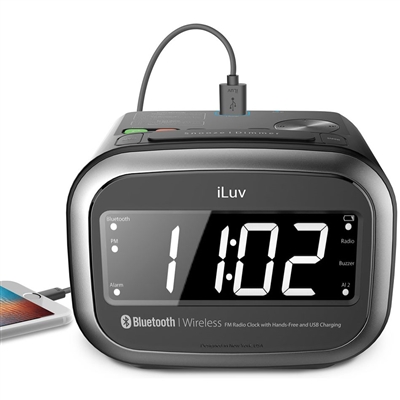 iLuv MORCAL2HULBK Morning Call 2 Hotel Bluetooth Dual Alarm Clock