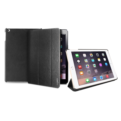 Puro Business Leather Case for iPad 6 Tumbled Booklet W/Foldable Flap Grey W/Gun Frame