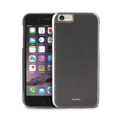 Puro Business Real Leather Case for iPhone 6 Plus W/Gun Frame & Card Slot Grey
