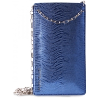 Puro Glam Universal Pouch W/Chain Ecoleather 2 Card Slot Blue XL