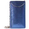 Puro Glam Universal Pouch W/Gold Chain Ecoleather 2 Card Slot Blue XXL