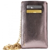 Puro Glam Universal Pouch W/Gold Chain Ecoleather 2 Card Slot Bronze XL