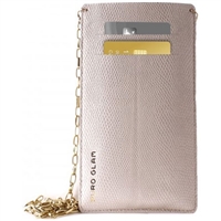 Puro Glam Universal Pouch W/Gold Chain Ecoleather 2 Card Slot Pearl XL