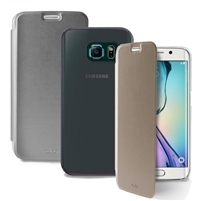 Puro Galaxy S6 Edge Eco-Leather Cover W/Horiz Flip Card Slot