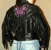 Women's Black Leather Butterfly Jacket