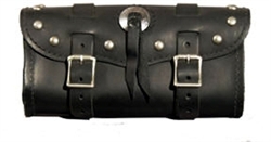 Small Black Studded Concho Leather Tool Bag