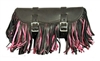 Large Multi Color, Fringe Leather Tool Bag