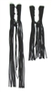 Short Plain black leather fringe Lever Covers