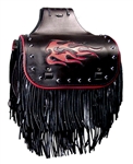 Standard Studded, Flame Inlay, Fringe