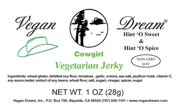 Vegan Dream Cowgirl Vegan Jerky Single Serving.
