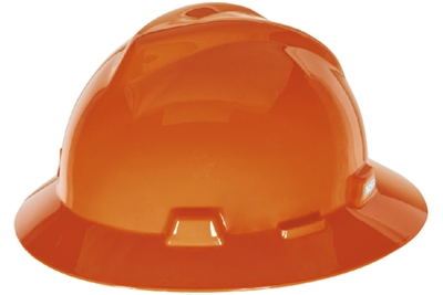 MSA 454734 Orange V-Gard Slotted Hard Hat With Staz-On Suspension