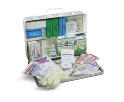 North Safety 340050F 10-1/2"  x 7-1/4" x 2-1/2" #50 Swift Bulk First Aid Kit - Standard Steel 36 Unit Kit - Waterproof