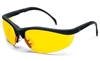 Crews KD114 Klondike Safety Glasses - Amber Lens Black Frame