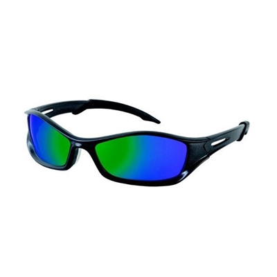 Crews TB11G Tribal V Safety Glasses - Emerald Mirror Lens