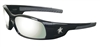 Crews SR117 Swagger Safety Glasses - Silver Mirror Lens Black Frame
