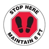 Accuform MFS388 Slip-Gard Floor Sign: Stop Here Maintain 6 FT