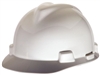 MSA 463942 White V-Gard Slotted Cap Style Hard Hat