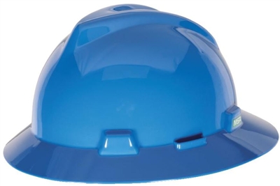 MSA 454732 Blue V-Gard Slotted Hard Hat With Staz-On Suspension