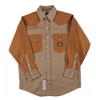 RASCO FKD2001 10 Oz Khaki-Duck Fire Retardant Long Sleeve Western Style Shirt