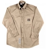 RASCO FRB757 7.5 Oz Khaki Fire Retardant Long Sleeve Dress Shirt