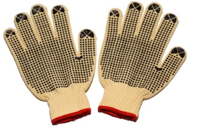 Seattle Glove KC24DD Kevlar/Cotton String Knit Cut Resistant Gloves - Dots On Both Side