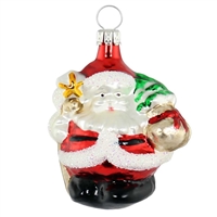 German Blown Glass Red Plump Santa