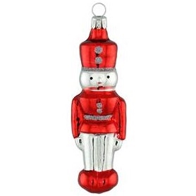 Red Silver Nutcracker Ornament From Germany