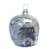 Authentic German Blown Glass Blue Elephant Ornament