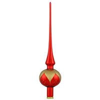 Authentic German Red  w/ Gold Leaf Tree Topper Finial