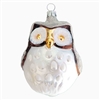 Large Brown & White Frost Owl Ornament From German Artisans