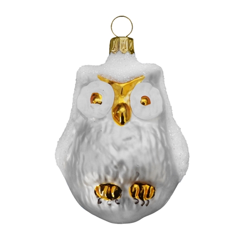 White Snow Owl Ornament From Germany