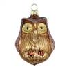 Brown Owl Blown Glass Ornament From Germany