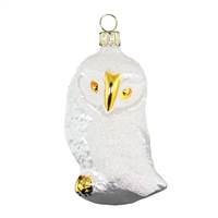 White Snow Owl - Authentic German Blown Glass