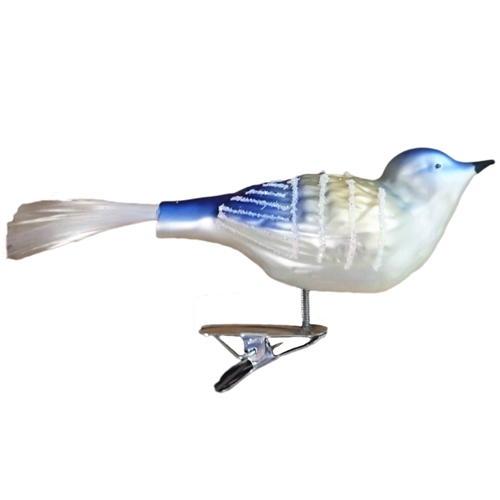 Small Blue White Gold Bird