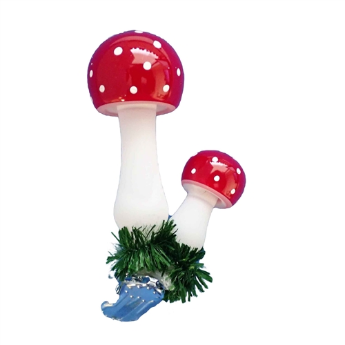 German Clip-On Double Mushroom Ornament