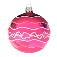 8cm Christborn German Blown Glass Sweetheart Ornament