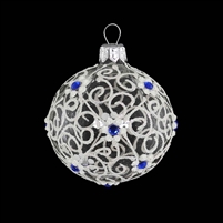 6cm Ball Lapis Blue & White Transparent