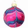 8cm Elena Pink Fuchsia Multi Color Glass X-mas Ball