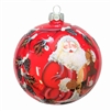 10cm Santa W/ Candle Handpainted Ball