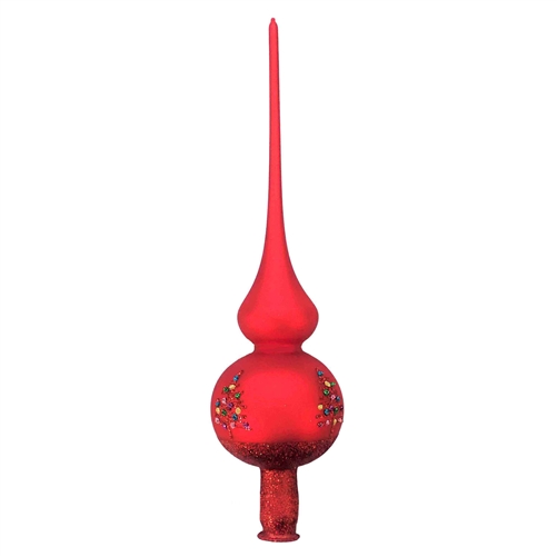 Large Candy Red Merry Christmas Series Tree Topper Finial