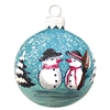 6cm Snowman In Winter Scene Handpainted Kugel - Reg. $29.95